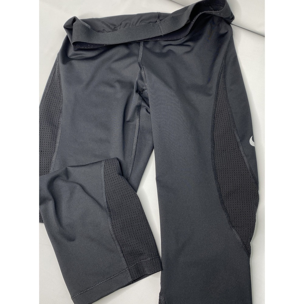 Nike Pro Leggings Women M Hypercool Capris Pants Training Athletic Mesh Swoosh - Picture 3 of 5